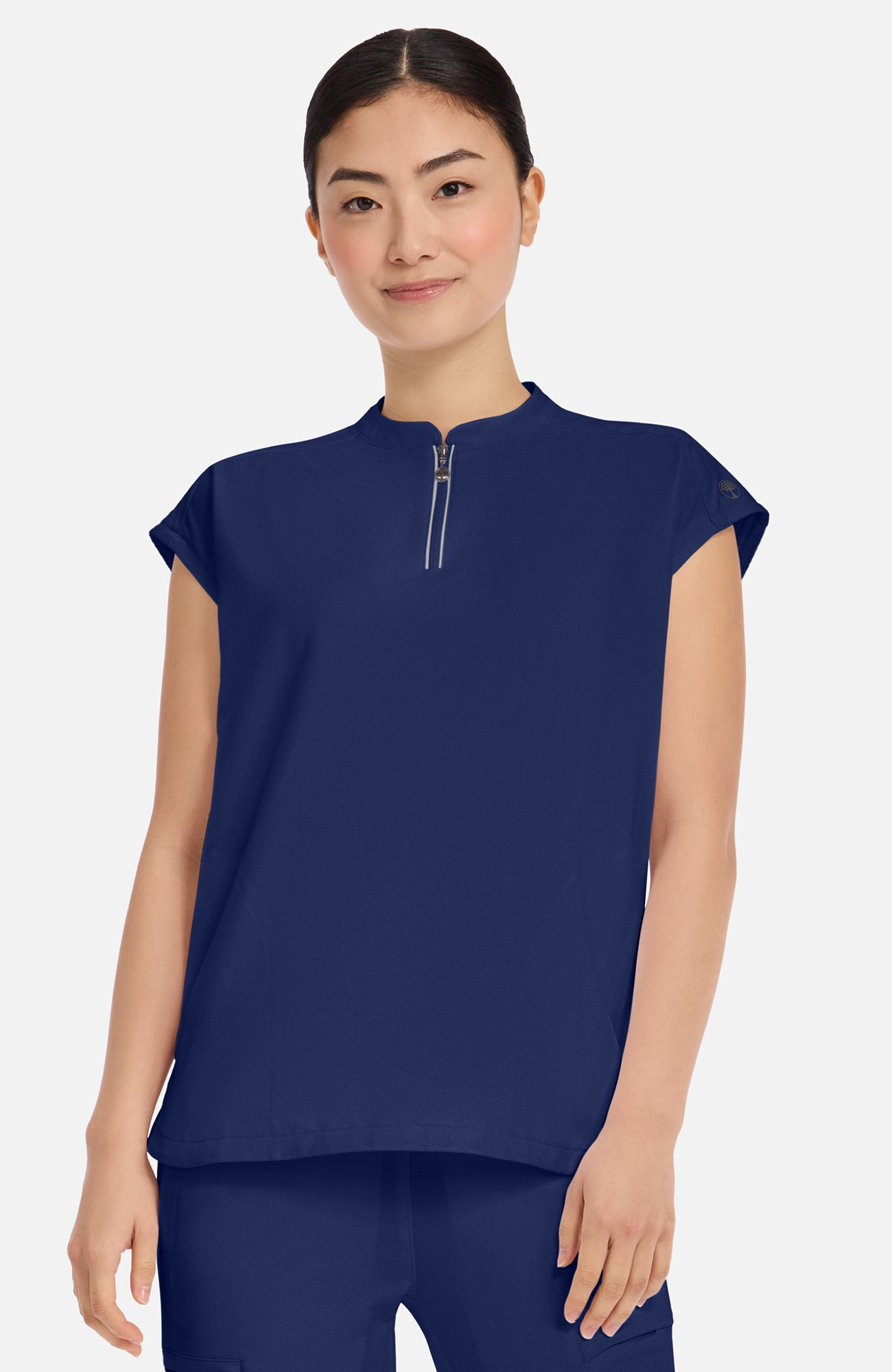 Women's Sandy Zip Mandarin Collar Scrub Top