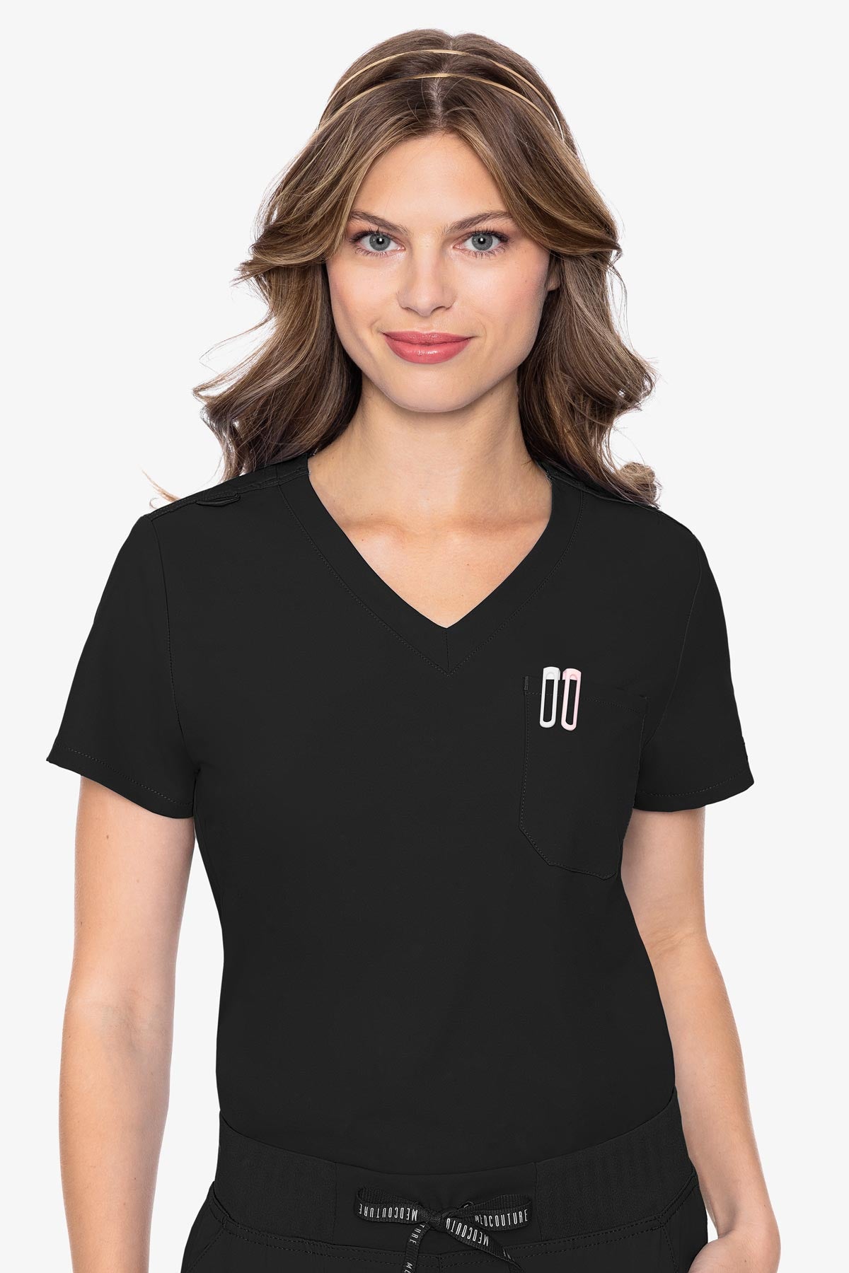 Med Couture Insight One Pocket Top (MC2432) - Black, L image