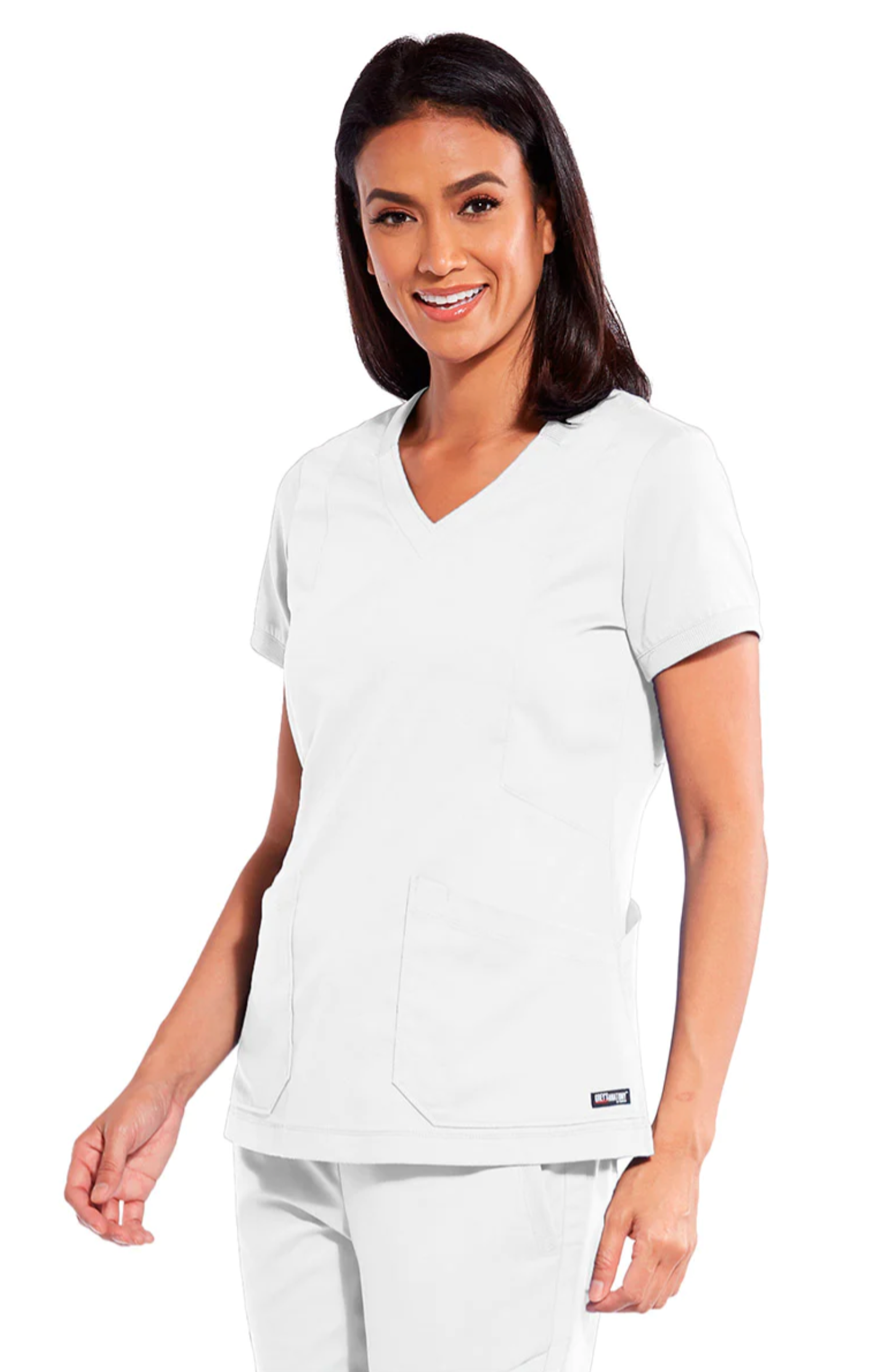 Grey's Anatomy Classic Kira Top  Women's V-Neck Scrub Top (GRT049) - M, WHITE image
