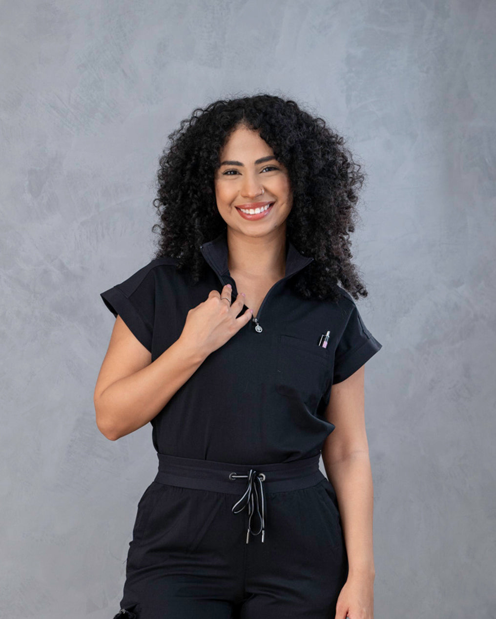 Dr. Kwane & Healing Hands - Women's Vienna Quarter Zip Scrub Top (HH603A) image 1