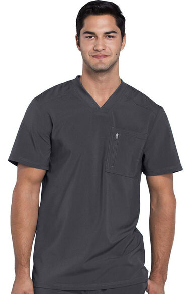 Men's Dynamix Tuckable V-Neck Scrub Top (DK610) - S, Pewter image
