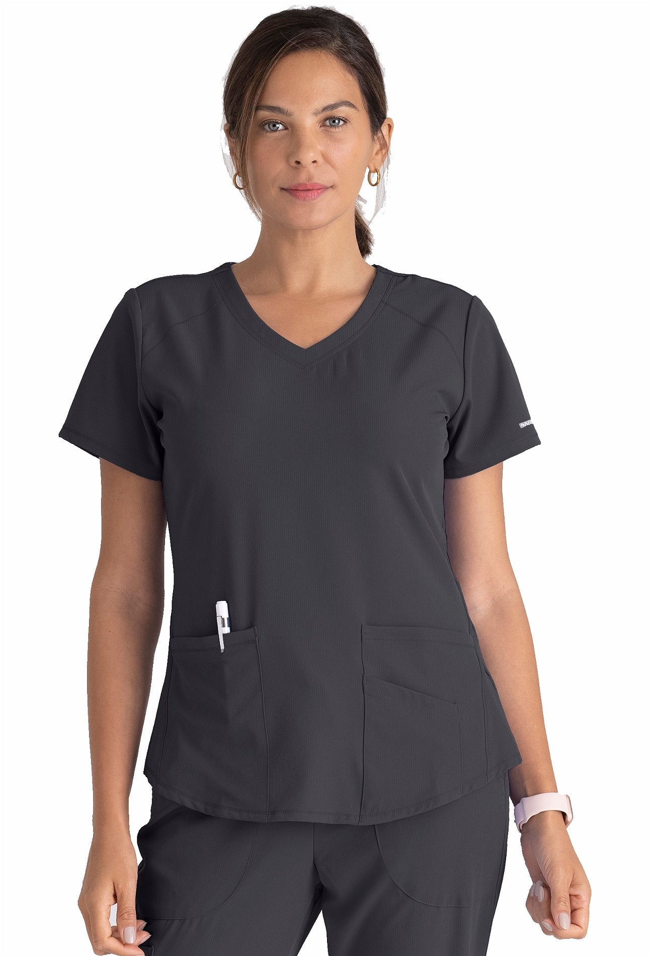 Skechers Vitality Charge Top - 3 Pocket V-Neck Scrub Top (SK064) - 2XL, Pewter image