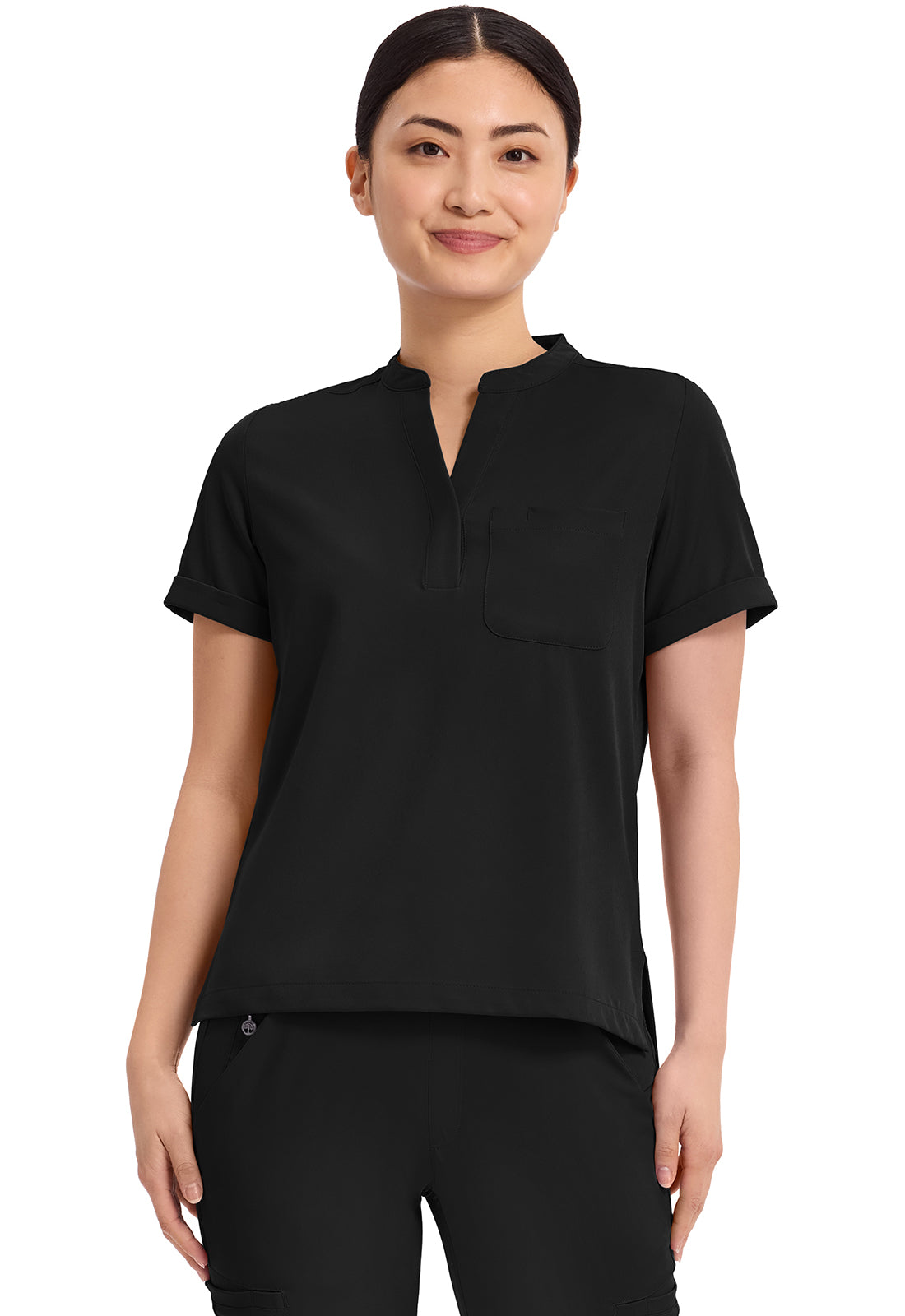 HH Works Macy Mandarin Collar Tuck In Scrub Top HH650