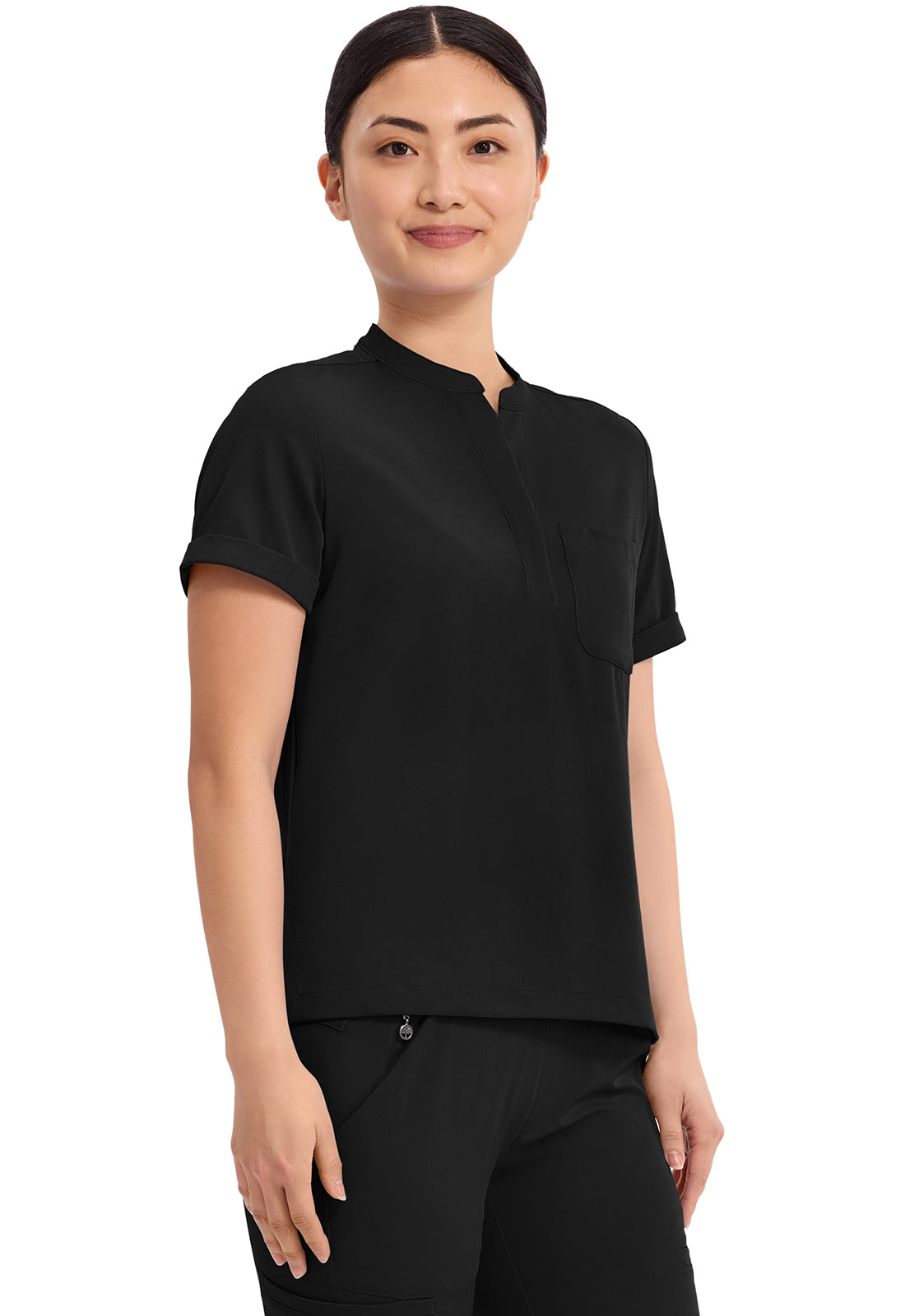 HH Works Macy Mandarin Collar Tuck In Scrub Top HH650