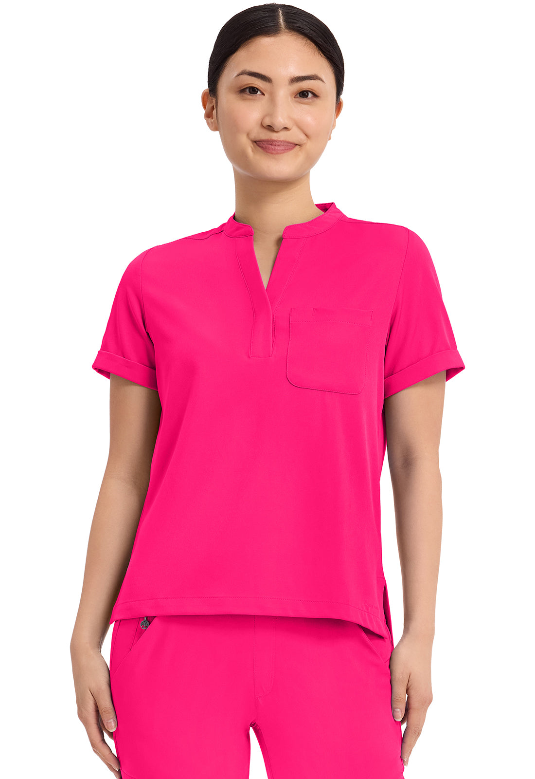 HH Works Macy Mandarin Collar Tuck In Scrub Top HH650