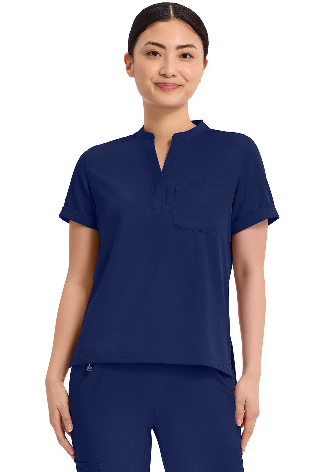 HH Works Macy Mandarin Collar Tuck In Scrub Top HH650