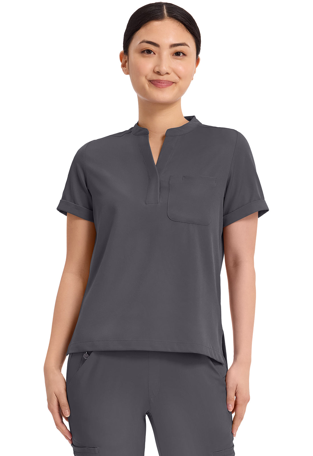 HH Works Macy Mandarin Collar Tuck In Scrub Top HH650