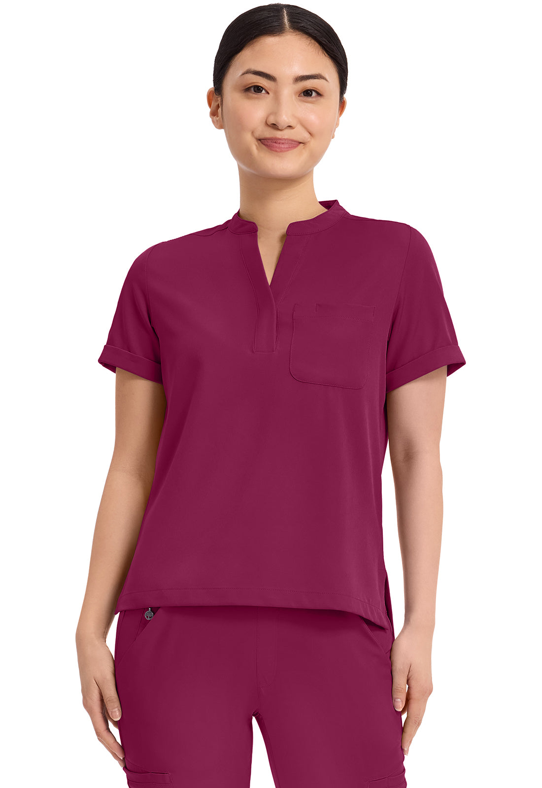 HH Works Macy Mandarin Collar Tuck In Scrub Top HH650