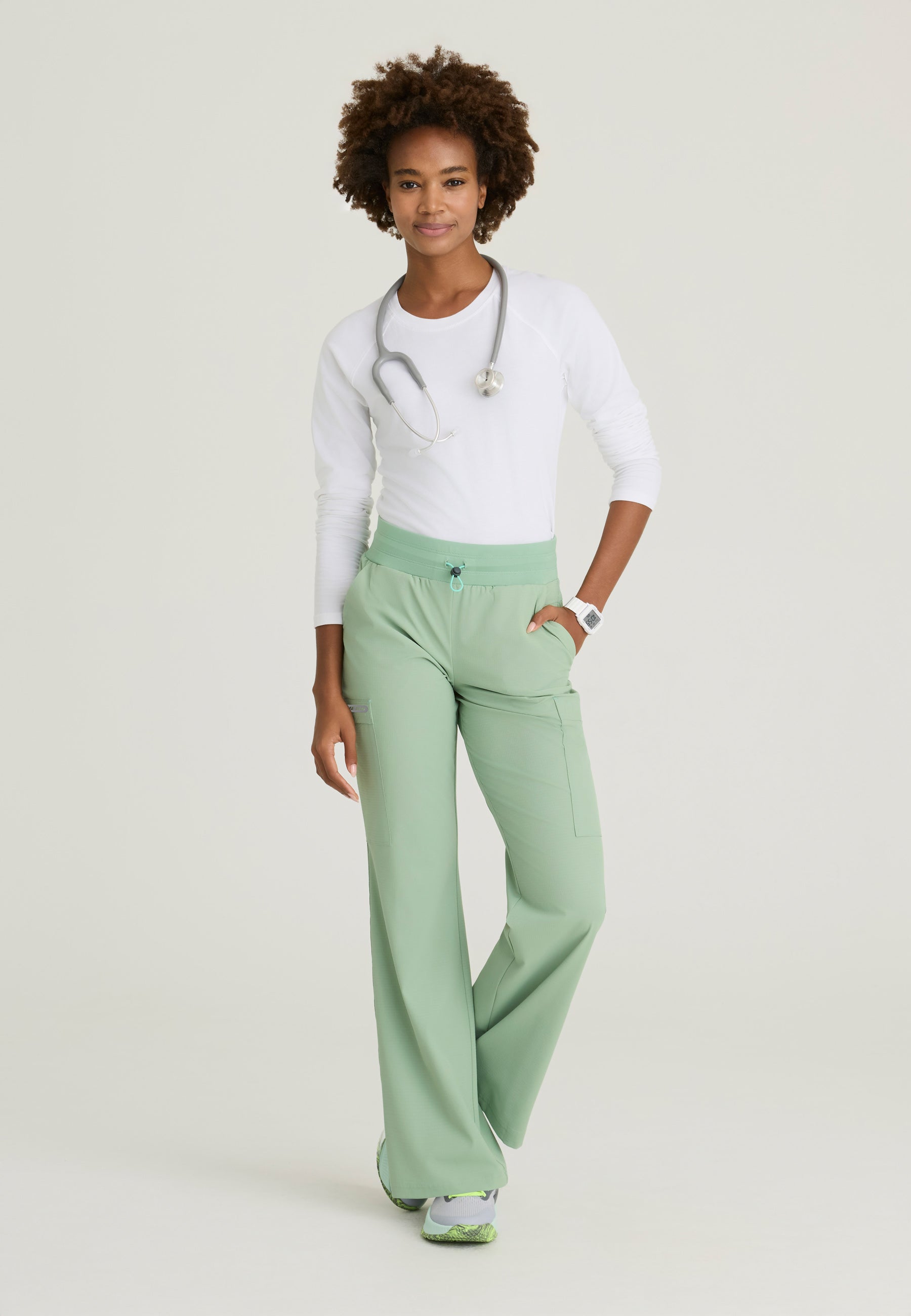 Skechers™ by Barco Ripstop Women's 5 Pocket Shirred Waistband Wide Leg Pant - SKP707