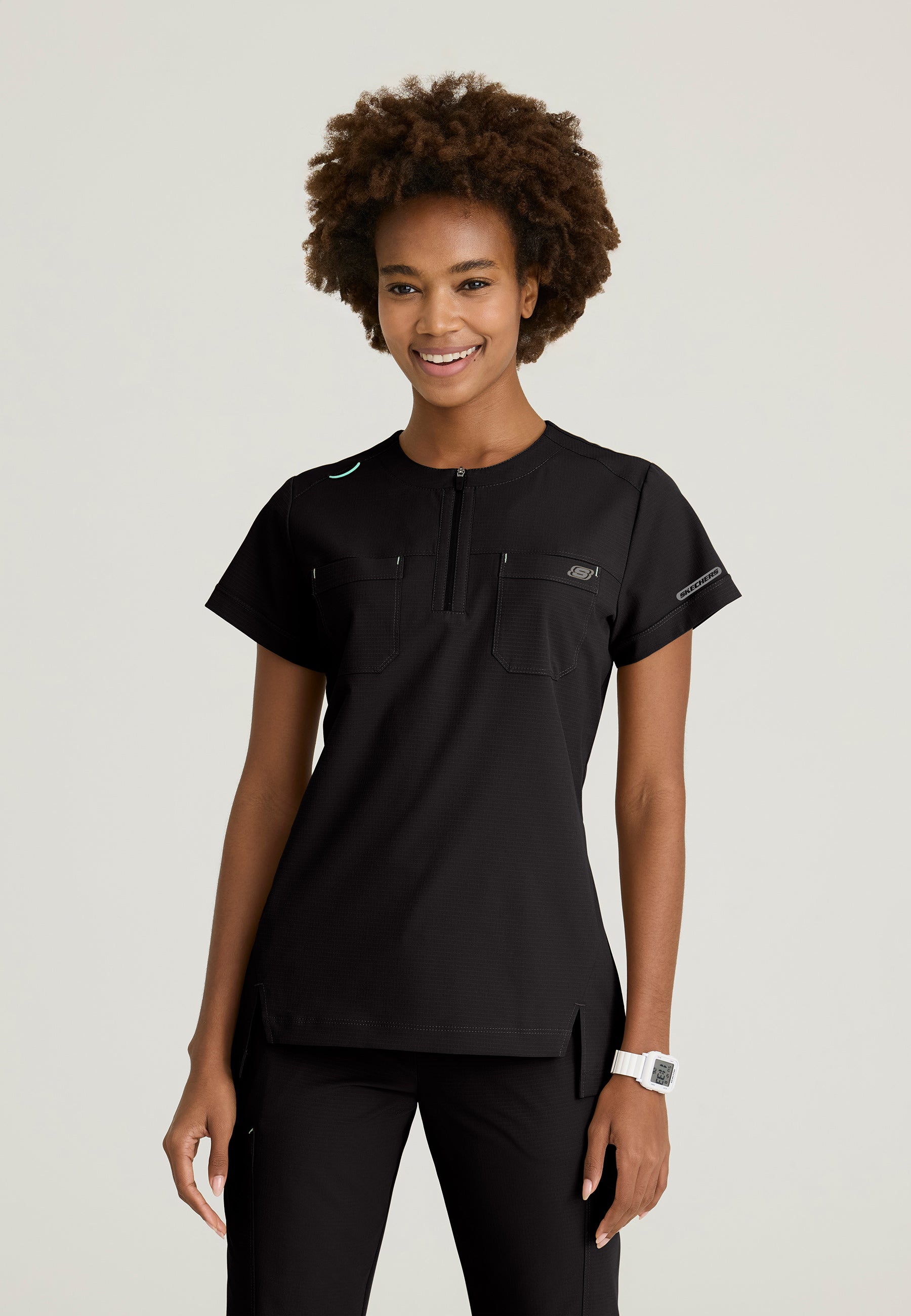 Skechers™ by Barco Ripstop Women's 2 Pocket Rounded Neck Tuck-In Top SKT284