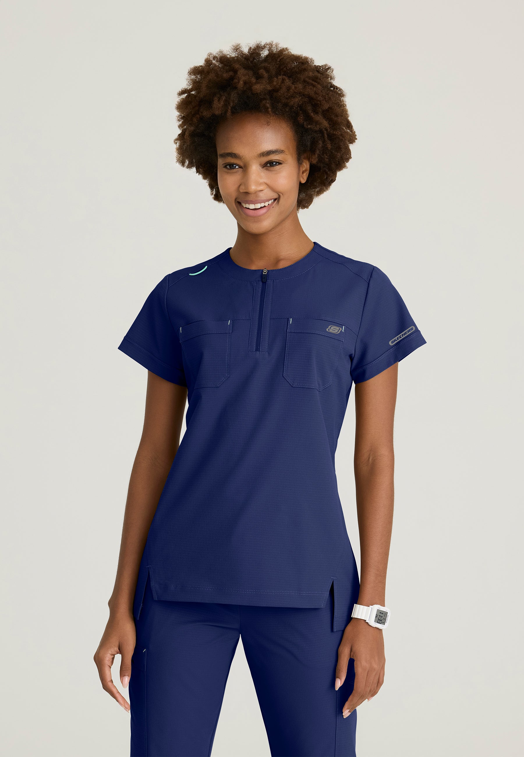 Skechers™ by Barco Ripstop Women's 2 Pocket Rounded Neck Tuck-In Top SKT284