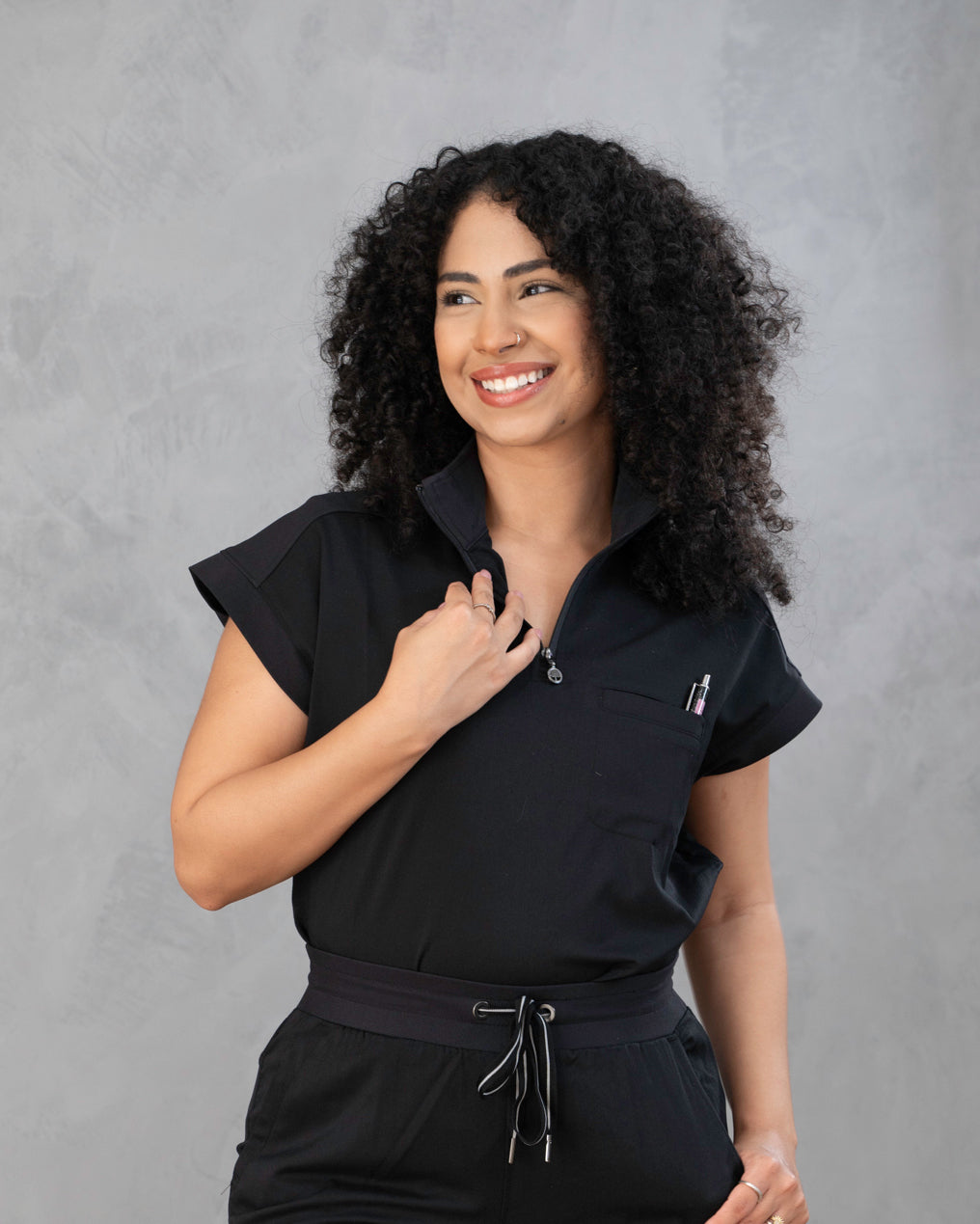 Dr. Kwane & Healing Hands - Women's Vienna Quarter Zip Scrub Top (HH603A) image 2