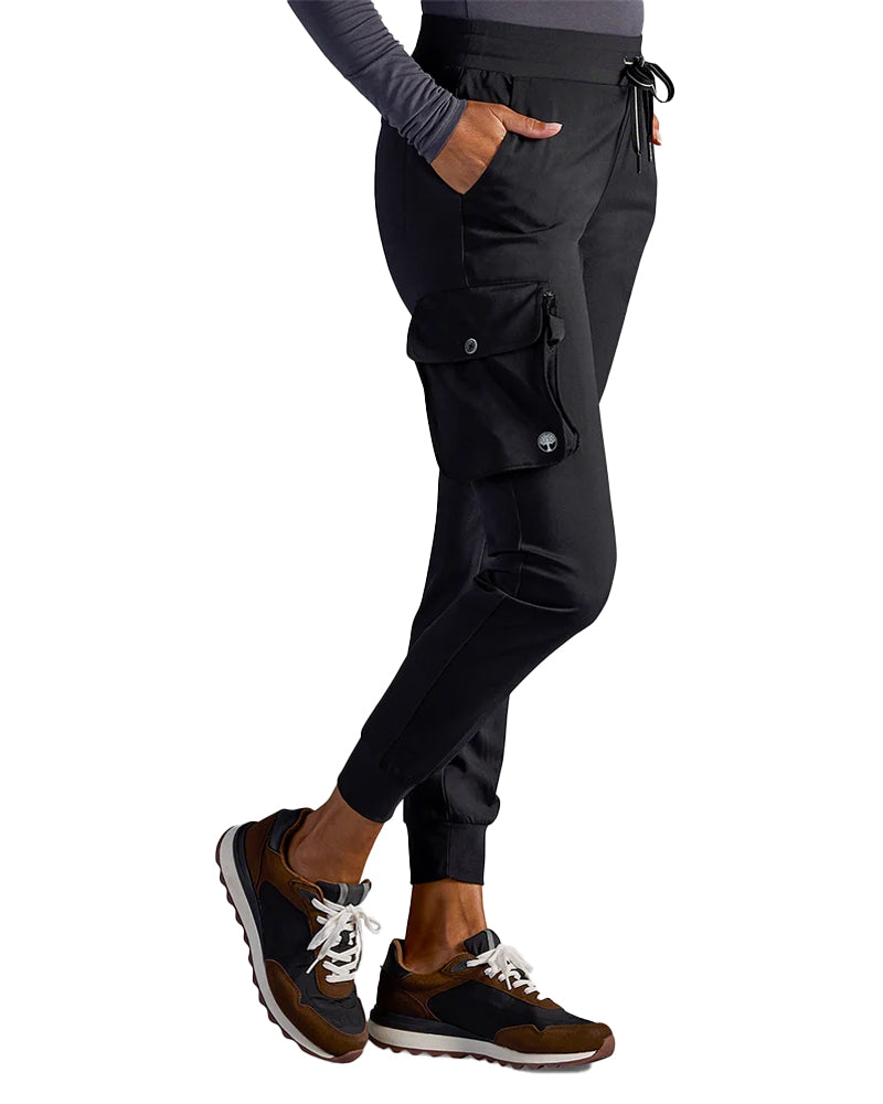 Dr. Kwane & Healing Hands - Women's Vanessa Mid Rise Jogger Scrub Pant (HH005A) - Black, S image
