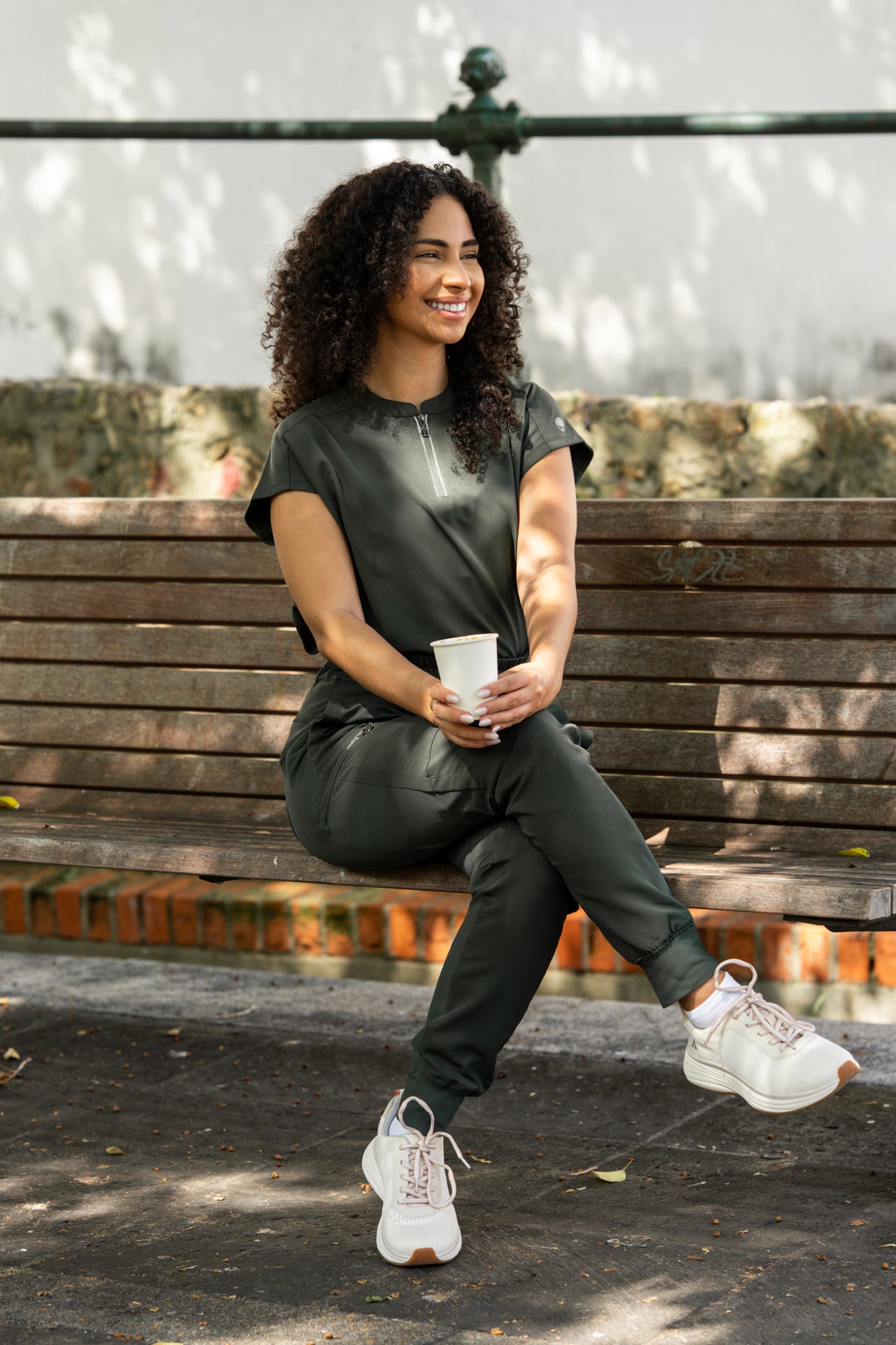 Women's Sandy Zip Mandarin Collar Scrub Top